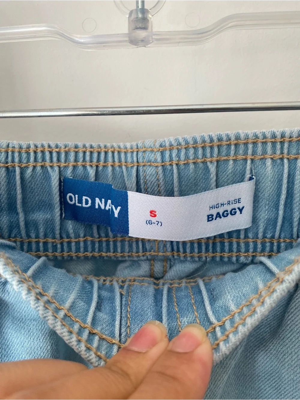 NWT! Old Navy High Rise Baggy Light Blue Wide-Leg Jeans Kids Girl Sz 6-7